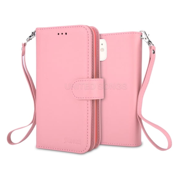 For iPhone 11 Pro Triple Layer Compartments Folio Leather Wallet Case Cover Black