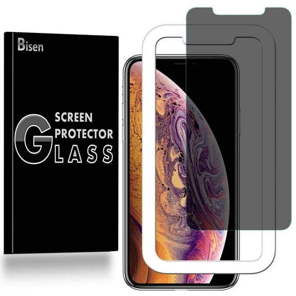 For iPhone 11 Pro / iPhone XS / iPhone X [BISEN] Privacy Anti-Spy Tempered Glass Screen Protector, Anti-Scratch, Anti-Shock, Shatterproof + Installation Tray