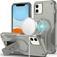 thumbnail image 1 of For iPhone 11 6.1 in. Case Magnetic Circle Rugged Grip Kickstand +Tempered Glass, 1 of 5