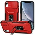 thumbnail image 1 of For iPhone 11 / XR Complete Magnetic Metal Ring Stand Camera Protection Hybrid - Red, 1 of 3