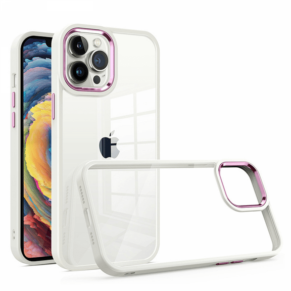 For iPhone 11 pro Case, Full Body Case, Shockproof Case Metal Camera Frame Shockproof Phone Case(White)