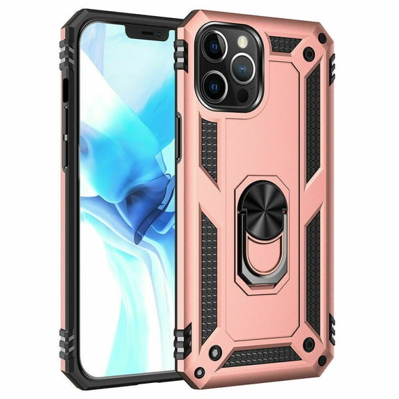 For iPhone 12/13/Pro Max/Mini Shockproof Hybrid Magnetic Ring Holder Metal Case