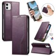 thumbnail image 1 of For iPhone 12 6.1-inch Case,Elastic Wristband Magnetic Suction Closure Flip Stand Wallet Leather Phone Case,Purple,For iPhone 12, 1 of 12
