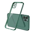 thumbnail image 1 of For iPhone 12 Clear Silicone Case With Dark Green Edge, 1 of 1