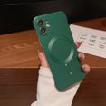 thumbnail image 1 of For iPhone 12 Matte Case, Allytech Ultra Thin Stylish Frameless Magnetic Cover [Support Wireless Charging] Compatible with MagSafe Camera Lens Protector Hard Protective Shell, Darkgreen, 1 of 8