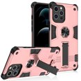 thumbnail image 1 of For iPhone 12 Pro (Camera Punch) Motor Magnetic Ring Kickstand Hybrid Case Cover - Rose Gold, 1 of 6