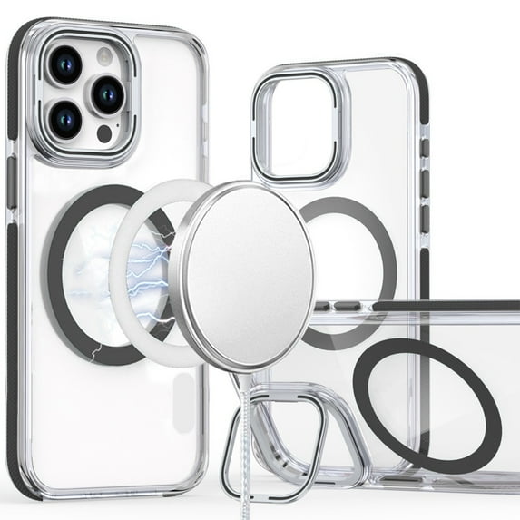 For iPhone 12 Pro Max 6.7 MagSonic Camera Bracket Stand Magnetic Ring Circle Hybrid - Black