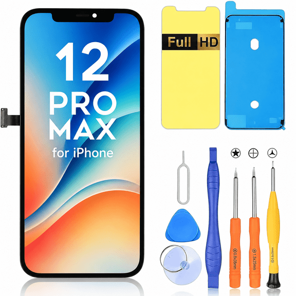 For iPhone 12 Pro Max LCD Screen Replacement,6.7-Inch Touch Display Digitizer Assembly with Repair Tools,Compatible with A2342/A2410/A2412/A2411