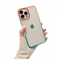 thumbnail image 1 of For iPhone 12 pro Phone Case Design, [No Yellowing] Shockproof Protective Phone Case Ultra Thin Ultra Thin Phone Case, Orange+Blue, 1 of 5