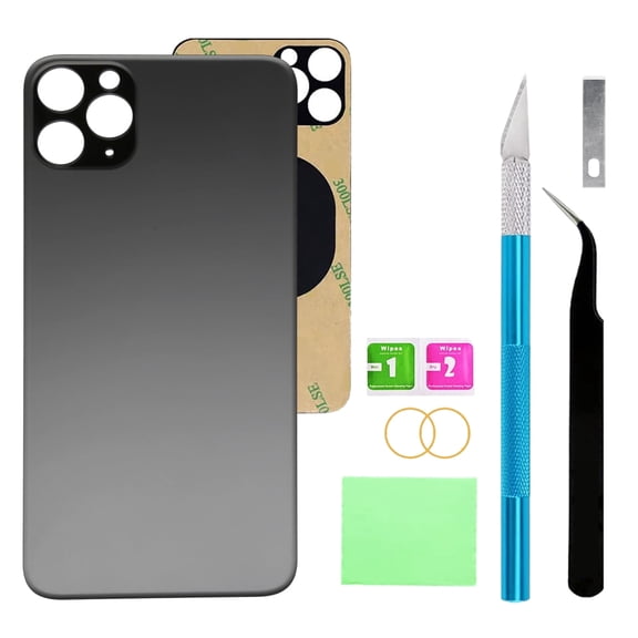 For iPhone 12 pro max 6.7-inch Compatible with all carriers Pre-installed Adhesive and Repair Kit Original Back Glass Replacement (Graphite)