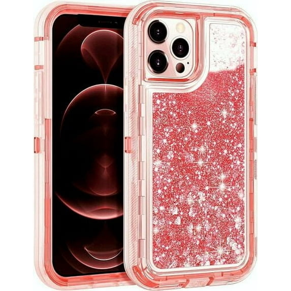 For iPhone 13 /12/11/Pro Pro Max Shockproof Liquid Glitter Bling Case