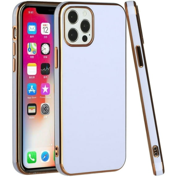 For iPhone 13 6.1 Electroplated Fashion Solid Color TPU Case Cover - Light Purple