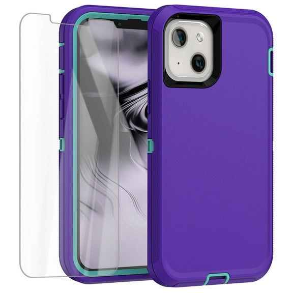 For iPhone 13 Mini Case Shockproof Rugged Heavy Duty Cover + Glass Screen Protector