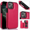 thumbnail image 1 of For iPhone 13 Mini Wallet Case with Card Holder, Premium PU Leather Kickstand Credit Card Slots Case,[RFID Blocking] Double Magnetic Clasp Back Flip Durable Shockproof Cover, Rose, 1 of 10