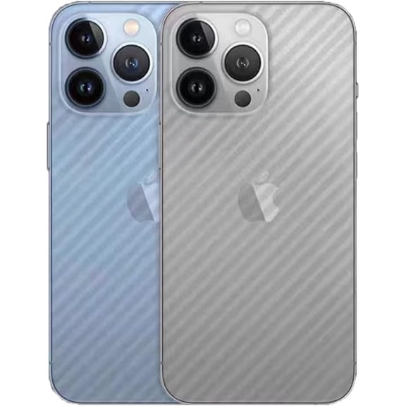 For iPhone 13 Pro Back Screen Protector 3D Carbon Fiber Ultra Thin Protective Film-2 packs-Transparent