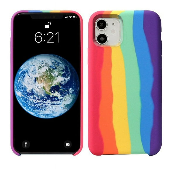 For iPhone 13 Pro Gay Pride Rainbow Multicoloured Liquid Silicone Cover Case