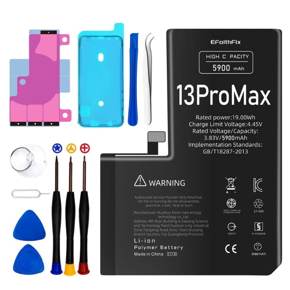 For iPhone 13 Pro Max Battery Replacement 5900mAh Battery for iPhone 13 Pro Max New 0 Cycle Higher Capacity with Full Set Repair Tool Kit