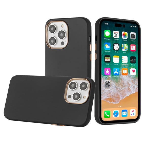 For iPhone 13 Pro Max Case Soft Premium Phone Cover with Chromed buttons