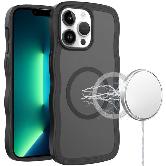 For iPhone 13 Pro Max Grip Hand Magnetic Ring HQ Hybrid - Black