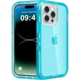 thumbnail image 1 of For iPhone 13 Pro Max Heavy Duty Shockproof Protection Phone Cases, Anti-Drop, Triple Layer Transparent Protective Back Cover Case, Crystal Blue, 1 of 8