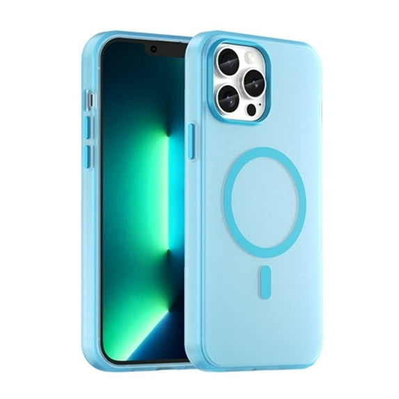For iPhone 13 Pro Max MagSafe Frosted Translucent TPU + PC Full Coverage Phone Case,Blue,For iPhone 13 Pro Max