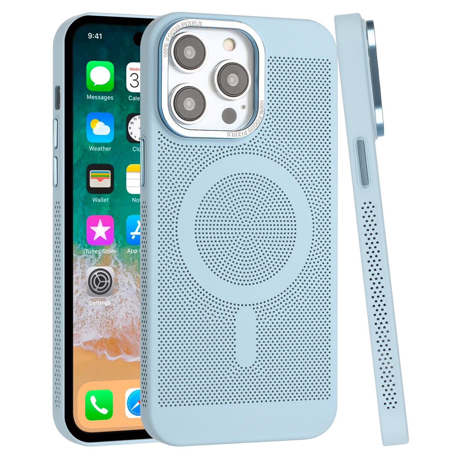 For iPhone 13 Pro Max Magnetic Ring Radiator Design Hybrid with Metal ...