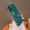 thumbnail image 1 of For iPhone 13 Pro Max Matte Case,  Ultra Thin Stylish Frameless Magnetic Cover [Support Wireless Charging] Compatible with MagSafe Camera Lens Protector Hard Protective Shell, Darkgreen, 1 of 10