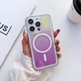thumbnail image 1 of For iPhone 13 Pro Max Phone Case Bicolor Gradient Color Magnetic Design Semitransparent Silicone Lightweight Plain Phone Cover for iPhone 13 Pro Max for Women or Girls,Purple, 1 of 4