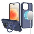 thumbnail image 1 of For iPhone 13 Pro Max Skin Touch Feel HQ [Magnetic Circle] Kickstand Hybrid - Blue, 1 of 5