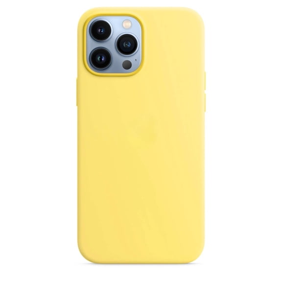 For iPhone 13 Pro liquid Silicone Phone Case with Magsafe Soft touch-Lemon Zest