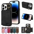 thumbnail image 1 of For iPhone 13 phone case, leather phone protective case with circular bracket, credit card slot, 1 of 5