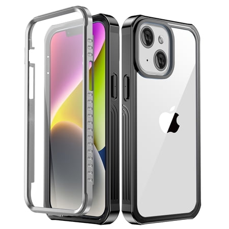 For iPhone 14 Case Built-in Screen Protector 360 Full Protective Shockproof Hard Cover
