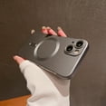 thumbnail image 1 of For iPhone 14 Matte Case, Allytech Ultra Thin Stylish Frameless Magnetic Cover [Support Wireless Charging] Compatible with MagSafe Camera Lens Protector Hard Protective Shell, Black, 1 of 9
