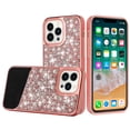 thumbnail image 1 of For iPhone 14 PRO Case Bling Faux Rhinestone and Pearl Hybrid Fashion Cover, 1 of 3