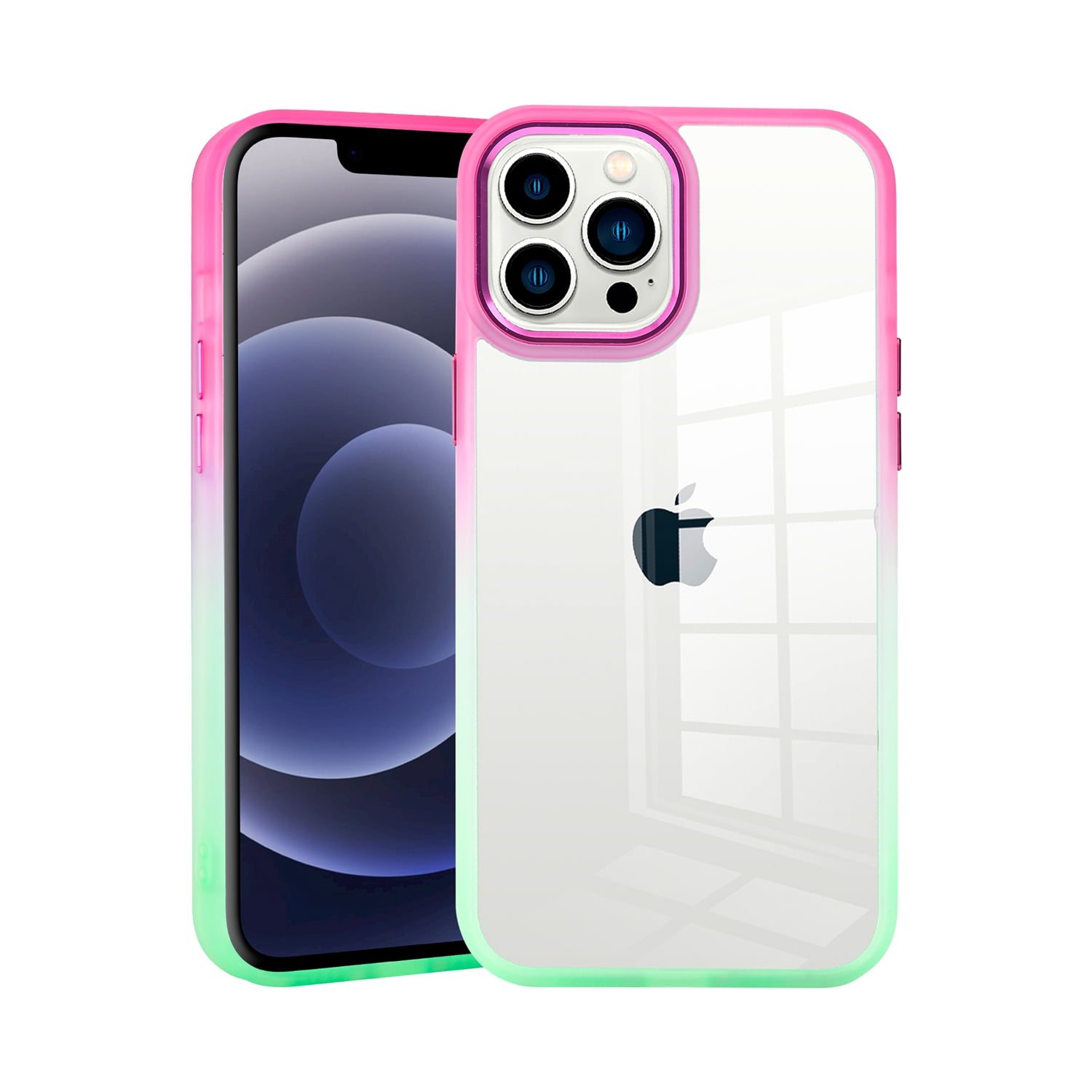 familiar COVERARY iPhoneケース 14pro For iPhone 14 PRO Case Color Fading Gradient Two Tone Frame