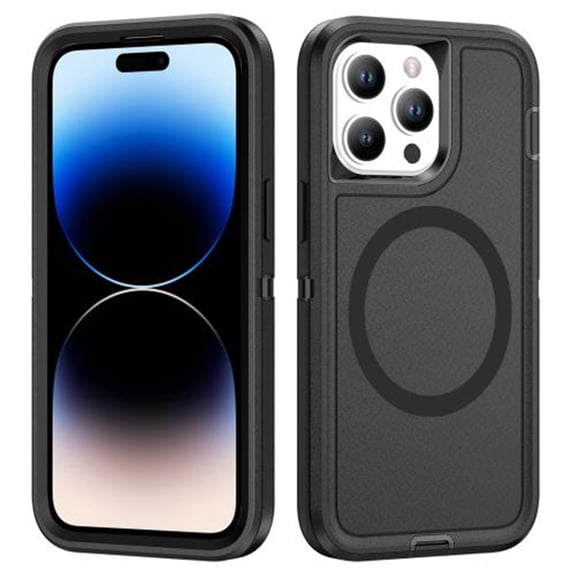 For iPhone 14 Pro Life Waterproof Rugged MagSafe Magnetic Phone Case,Black,For iPhone 14 Pro