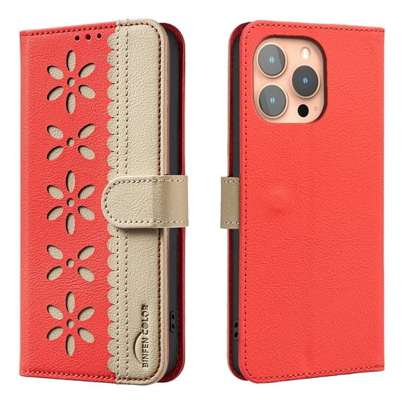 For iPhone 14 Pro Max 14 Plus Phone Case Leather Wallet Cover