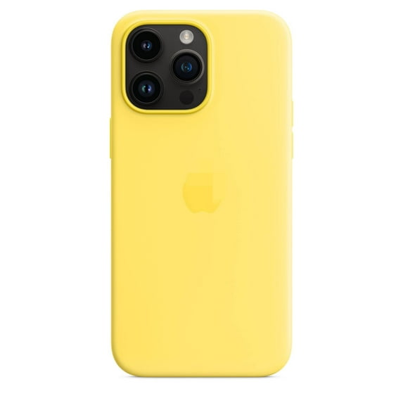 For iPhone 14 Pro Max Silicone Case with MagSafe Dirt-resistant Dust-proof Magnetic charging 6.7"in with shockproof - Canary Yellow