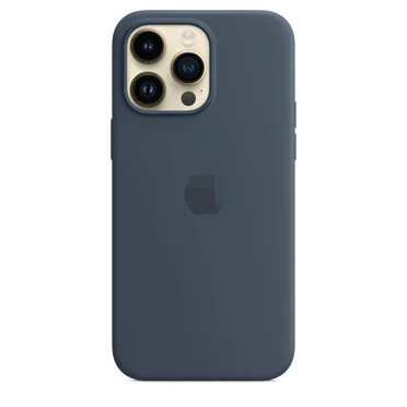 For iPhone 14 Pro liquid Silicone Phone Case with Magsafe-Storm Blue
