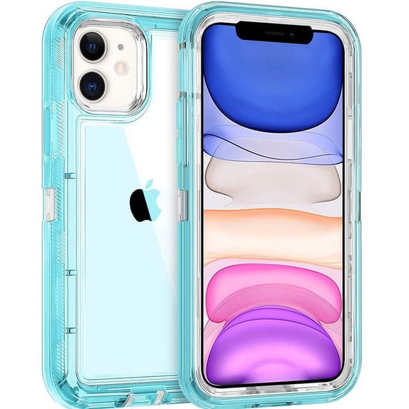 For iPhone 15 12 11 13 14 Pro Max SE XR XS XSMAX X 6 7 8 Plus Clear Transparent Shockproof Armor Glossy Plain Case Phone Cover