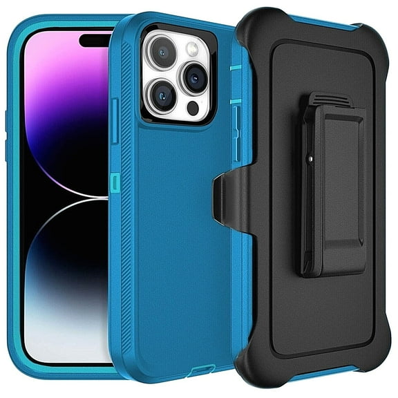 For iPhone 15/14/13/12 Pro Max /Plus Shockproof Defender Armor Case W/Belt Clip