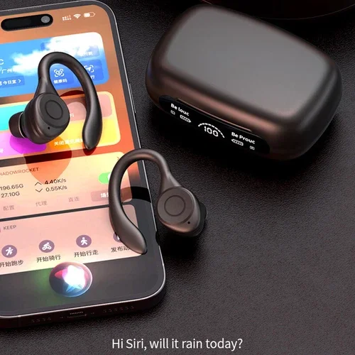 For iPhone 15/14 Pro Max Sports Ear-hook Bluetooth Headset In-Ear Buds Headphone