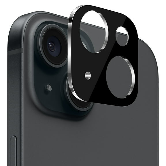 For iPhone 15 Camera Lens Colored Edge Tempered(2.5D) - Black