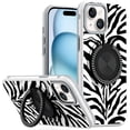 thumbnail image 1 of For iPhone 15 Metal Diamond CD Pattern Design Matte Finished Hybrid with Rotational Ring [Car Mount Friendly] Case - 3, 1 of 4