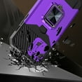 thumbnail image 1 of For iPhone 15 Multi-Functional Card Magnetic Ring Stand Hybrid Camera Case Cover - Dark Purple, 1 of 4