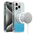 thumbnail image 1 of For iPhone 15 PRO Case Fused Glitter Flakes Magnetic Charging + 2 Tempered Glass, 1 of 4