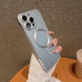 thumbnail image 1 of For iPhone 15 Plus Matte Case, Allytech Ultra Thin Stylish Frameless Magnetic Cover [Support Wireless Charging] Compatible with MagSafe Camera Lens Protector Hard Protective Shell, Silver, 1 of 9