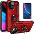 thumbnail image 1 of For iPhone 15 Plus Pro Max Case Shockproof iPhone Cover with Screen Protector and Ring Holder, Red, 1 of 8
