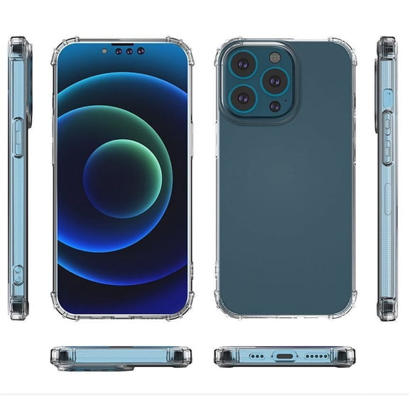 For iPhone 15 Plus Shockproof Transparent Thick TPU Case Cover - Clear