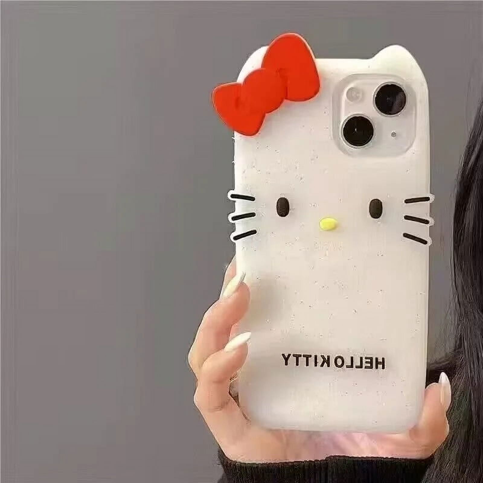 For iPhone 15 Pro 14 Pro Max 13 12 Pro Max 11 3D Hello Kitty Bowknot  Concise Cartoon Silicon Soft Phone Case Cover - Walmart Business Supplies
